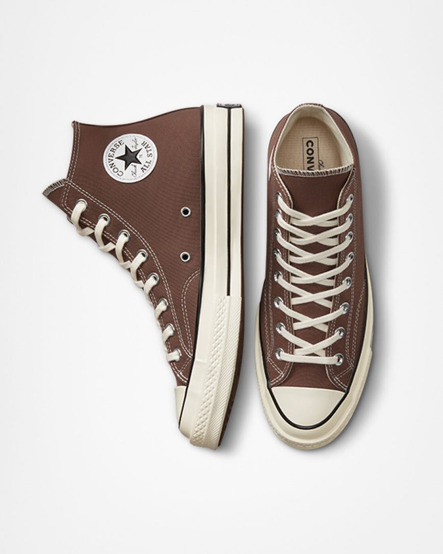 Converse Chuck 70 Vintage Canvas Hoge Sneakers Dames Bruin Zwart | NL JFE0687